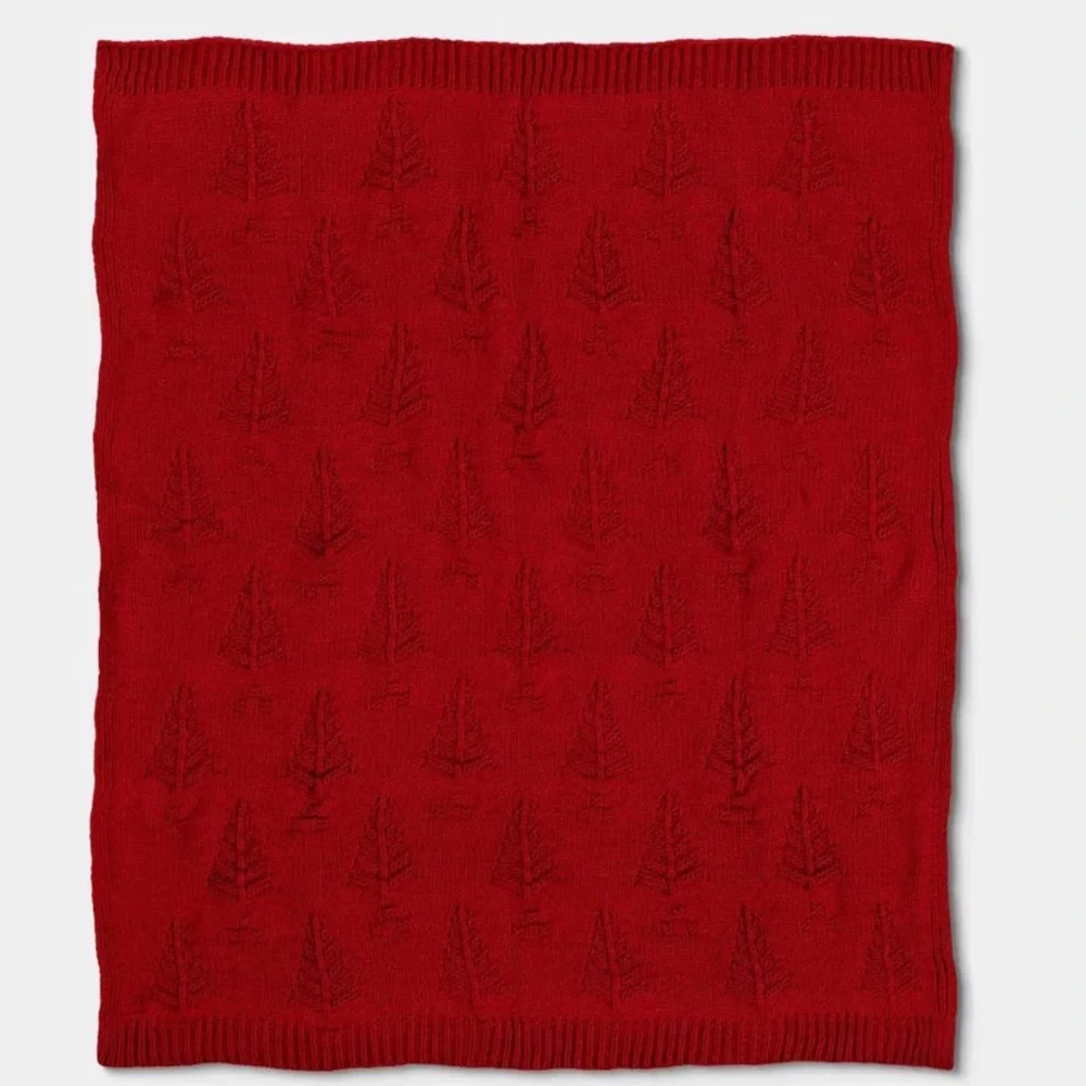 Tree Knit Throw Blanket Red - Threshold